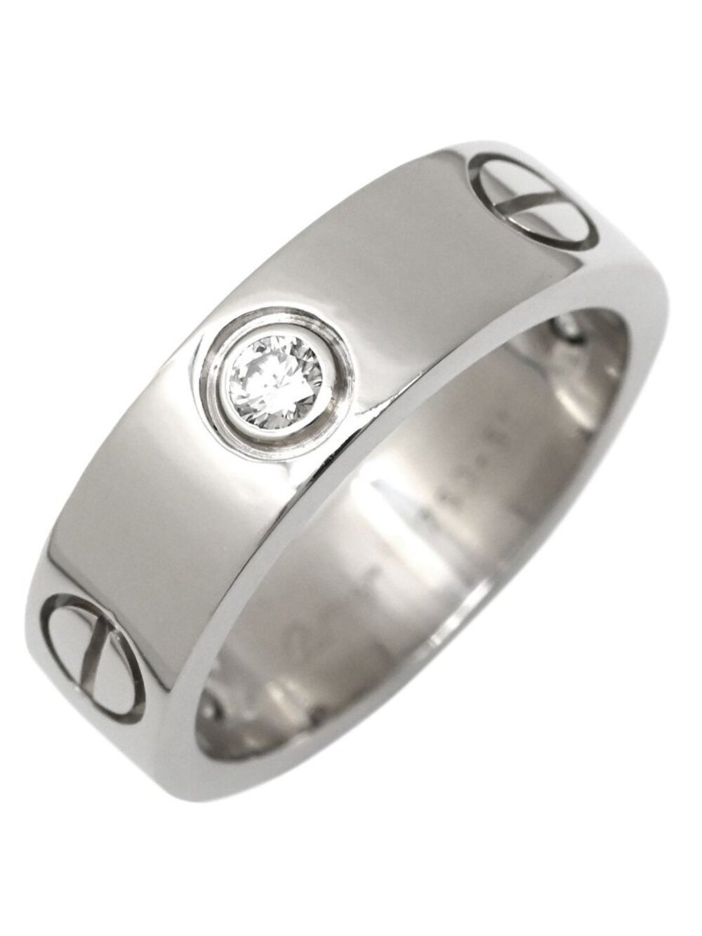 Cartier Ring Love Half Diamond White Gold 51 Classic Model